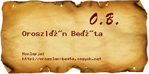 Oroszlán Beáta névjegykártya