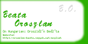 beata oroszlan business card